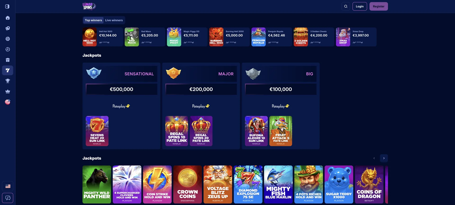 Jackpots Lunarspins Casino: Jackpots