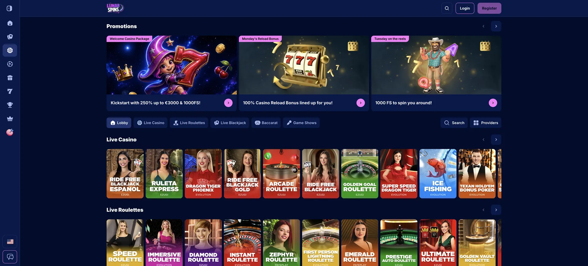 Lunarspins Live Casino Lunarspins Live Casino
