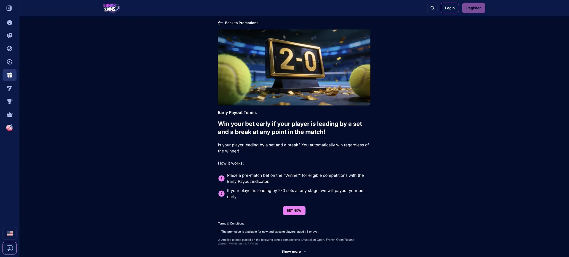 Ep Tennis Lunarspins Casino: Ep Tennis
