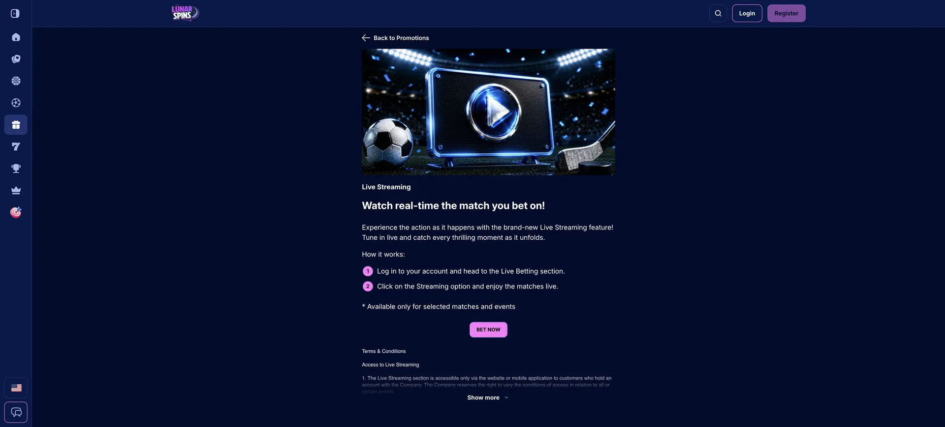 Live Streaming Lunarspins Live Casino: Live Streaming