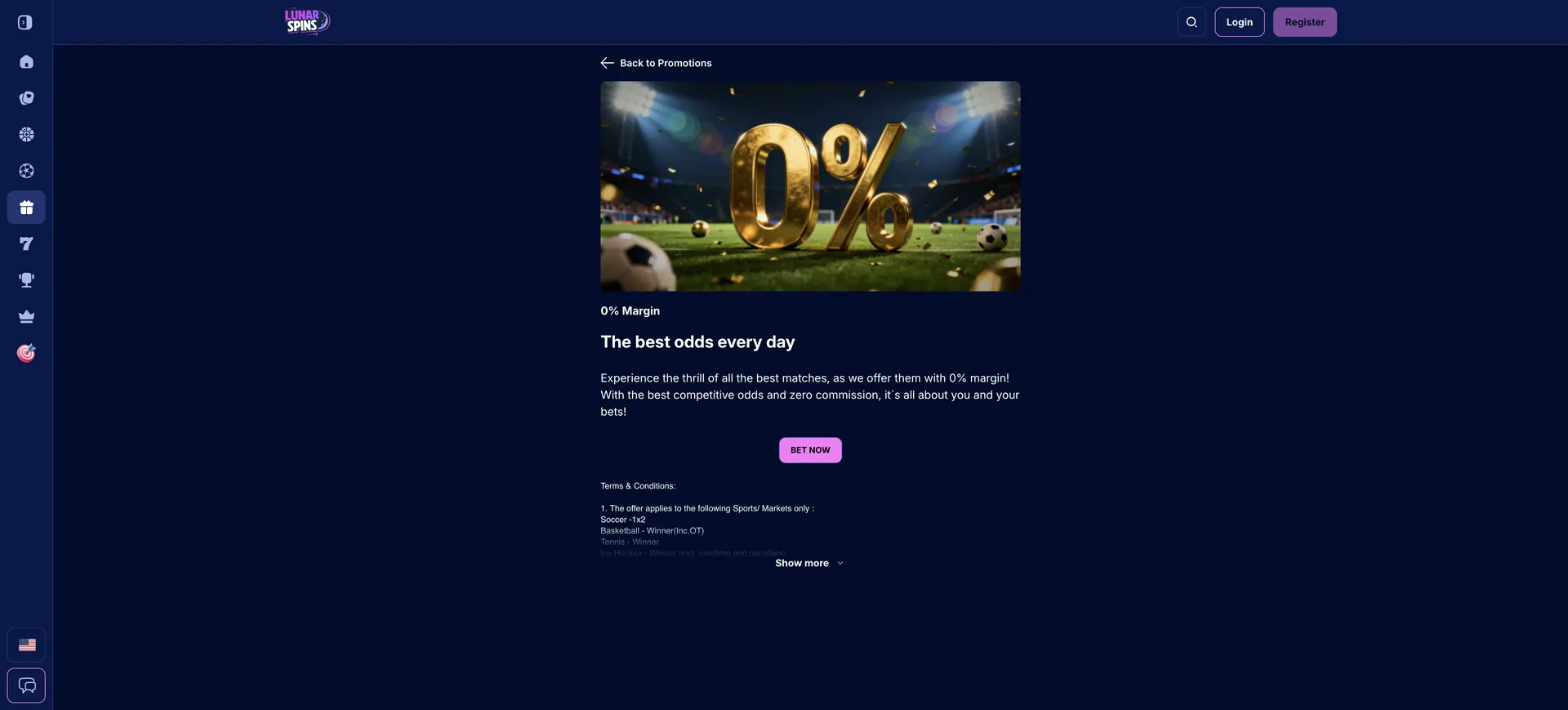 Margin Offer Lunarspins Casino App: Margin Offer