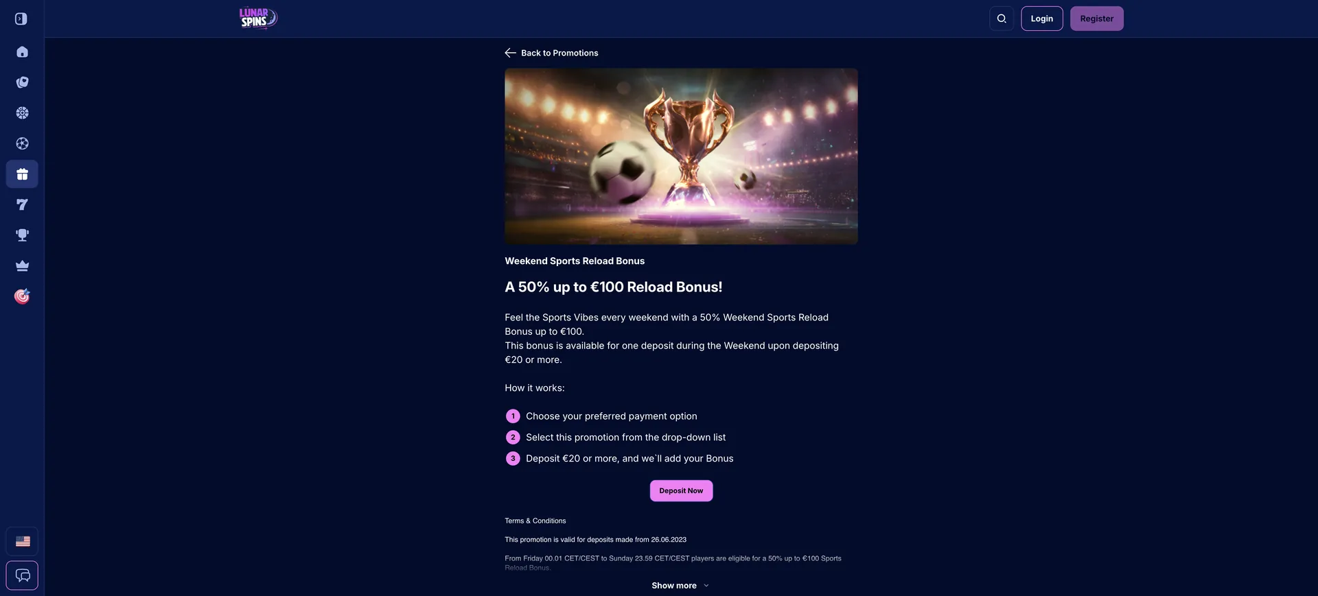 Lunarspins Sportweddenschappen: Weekend Sports Reload