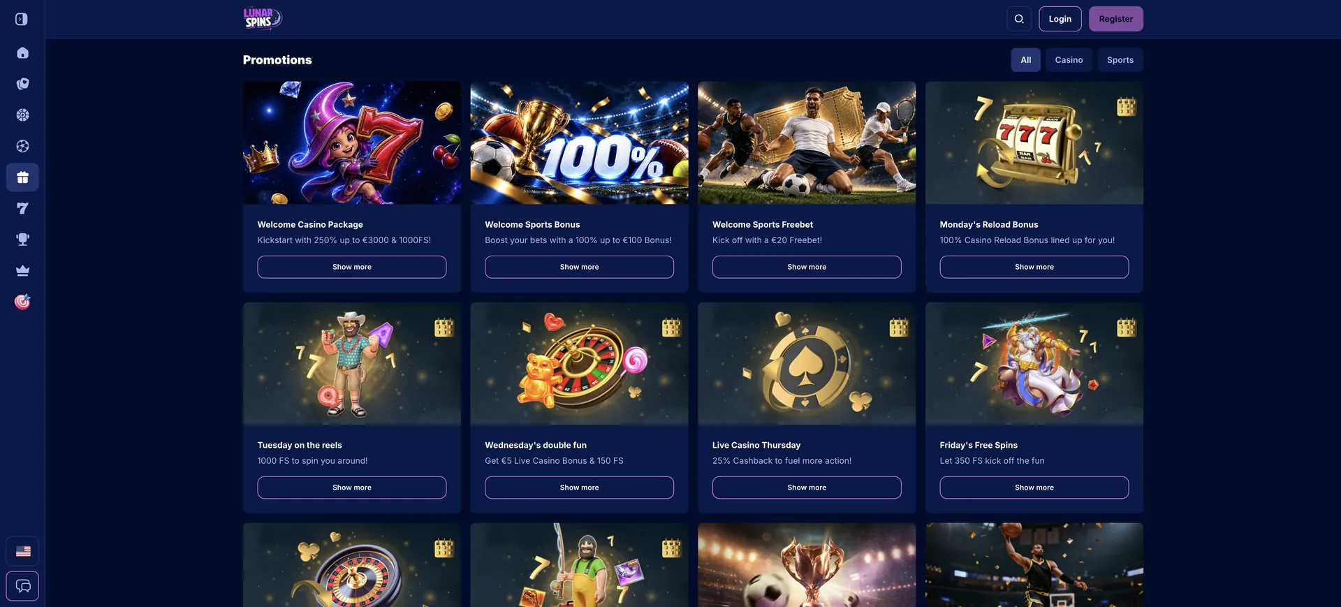 Promoties Lunarspins Casino Uitbetaling: Promoties